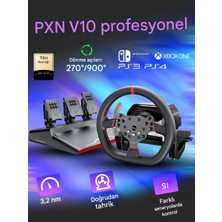 V10 Pro Ps5 Oyun Direksiyon Seti 3.2 Nm Kuvvetli Geri Bildirim Doğrudan Tahrikli Yarış Direksiyonu Pc/ps4/xbox Uyumlu