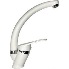 Beyaz Krom Mutfak Eviye Bataryası Çift Su Girişli