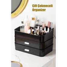 3 Katlı Şık Makyaj ve Takı Organizer, Siyah Renk