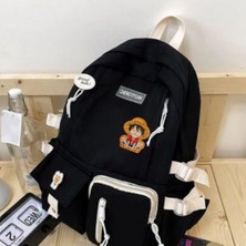 One Piece Monkey D Luffy Anime No 4 Ahşap Rozet Marteniçka Bileklik Hediyeli -Çanta-Broş-Aksesuar