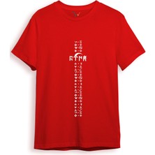 Widi Türkiye Türk Yazısı ve Göktürk Alfabesi Sembolleri Ay Yıldız ve Hilal Baskılı Regular Fit T-Shirt