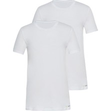 Kısa Kol 2'li Beyaz T-shirt C5T7N6O9