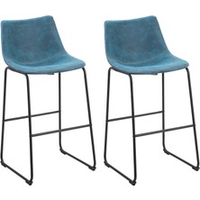 Belıanı Franks 2’li Retro Bar Sandalyesi Seti, 72 cm Oturma Yüksekliği, Kavisli Sırtlık