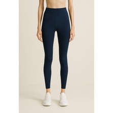 Yüksek Bel Toparlayıcı Ripli Fitilli Spor Kadın Tayt