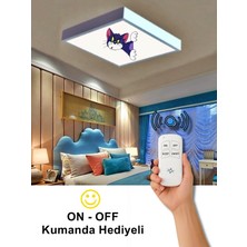 Tom Çocuk LED Lamba-Göz Yormayan AYDINLATMA-60CMX60CM Kare-Beyaz Işık-Led-Beyaz Çerçeve