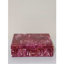 About The Perfect Çok Renkli Ahşap Ebruli Takı ve Aksesuar Kutusu 22,5X16,5X7 cm