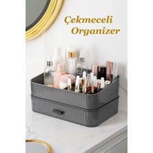 About The Perfect Gri 2 Katlı Çekmeceli Takı ve Makyaj Organizeri, Düzenleyici, Bijuteri, Mücevher Kutusu