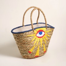 Huaruı Kamış Çanta 53X30X18 cm Sarı