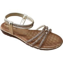 Guja 25y174 Kadın Taşlı Düz Taban Abiye Sandalet