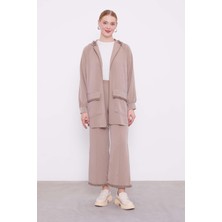 S.kahve Püskül Cep Detaylı Ikili Takım