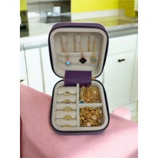 About The Perfect Küçük Boy Takı Saklama Kutusu, Seyahat Deri ve Ahşap Kasa, Mor Renk