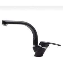 Kca Siyah Krom Banyo Lavabo Bataryası Oynar Borulu