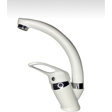 Beyaz Krom Lavabo Bataryası Musluğu Çeşmesi Çift Fonksiyonlu