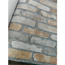 Qality 300-5 (106 cm x 15,60 Mt) Kahverengi Taş Desenli Duvar Kağıdı 16,5 M²