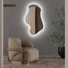 Organik Formlu LED Banyo Aynası – Asimetrik Duvar Tipi Işıklı Ayna (AYP181-L)