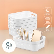 6'lı 2,8 Litre Delikli Saklama Kutusu Beyaz