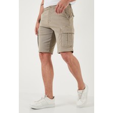 Buratti Streç Pamuklu Regular Fit Normal Bel Kargo Cepli Şort Erkek Şort 4510S79MILAN