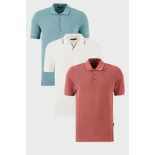 Buratti Pamuklu Regular Fit 3'lü Paket Polo Yaka T Shirt Erkek Polo Yaka T Shirt 59029641527S3
