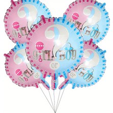 Girl And Boy Yazılı 18 Inç Folyo Balon - Kız Mı Erkek Mi Cinsiyet Belirleme Parti Balonu