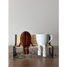 Büyük Boy Dekoratif Kahve Çekirdeği, Fincan ve Bank Seti, Şık ve Özel Tasarım