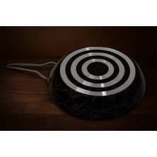 Pan-Dora Evinda 32 cm Kristal Siyah Döküm Tava - Granit , Yapışmaz Yüzeyli, Geniş ve Dayanıklı