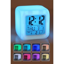 About The Perfect Renkli Dijital Küp Alarm Saati, 7 Renk Değiştirici, Şık ve Fonksiyonel Tasarım