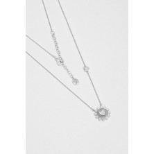 Aşkın Büyüsü 18 Ayar Beyaz Altın Kaplama 46 cm Gümüş Kolye