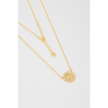 Şans Kuşu 18 Ayar Sarı Altın Kaplama 46 cm Gümüş Minimal Kolye