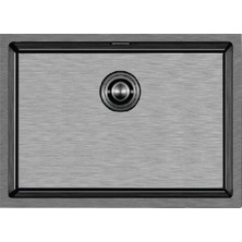 Crauf Stella 4449 Pvd Füme Siyah 40X45 El Yapımı Paslanmaz Çelik Mutfak Eviyesi