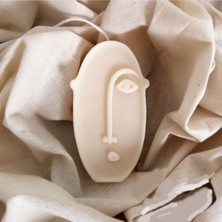 Soyut Insan Yüz Mum ve Sabun Kalıbı, Beyaz, Sanatsal ve Şık Tasarım