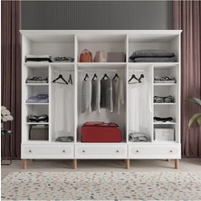 Soho 6 Kapaklı Beyaz Gardırop Tamamı Mdf