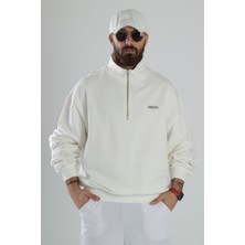 Oversize Beyaz Hoodie