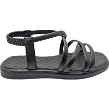 Jossely | Kadın Arkası Lastikli Düz Sandalet - Siyah - 38