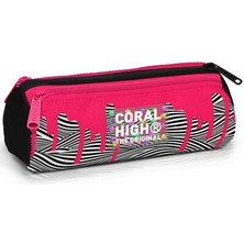 Coral High Pembe Beyaz Siyah Desenli Kız Çocuk Okul Çanta Seti