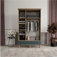 SOHO 3 KAPAKLI YEŞİL GARDIROP TAMAMI MDF