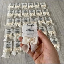 Şeffaf Pleksi Hediyelik Magnet, Kurdale ve Inci Detaylı Pleksi Hediyelik, Söz, Nişan, Kına, Düğün Pleksi Hediyelik 10 Adet