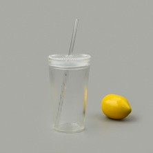 Paçi Cam Köşeli Pipetli Bardak - Şeffaf - 1 Lt
