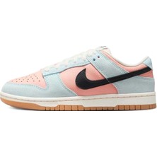 Nike Dunk Low Leather Unisex Sneaker Hakiki Deri Mavi Pembe Spor Ayakkabı