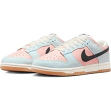 Nike Dunk Low Leather Unisex Sneaker Hakiki Deri Mavi Pembe Spor Ayakkabı