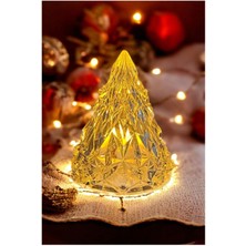 Yapay Çam Ağacı LED Işık Abajur, Mum Alevli, Yılbaşı ve Dekorasyon Için 1 Adet