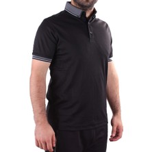 Twister 2305 Siyah Günlük Kısa Kol Normal Kesim Pamuklu Polo Yaka Erkek Tişört