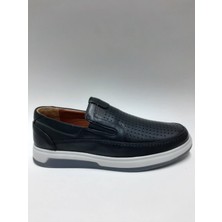 Bemsa Hakiki Deri Siyah Bağcıksız Yazlık Erkek Ayakkabı C-8816NB2