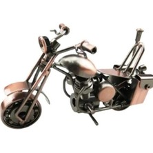 El Yapımı Motosiklet Figürler Modeli Retro Vintage Ev-Ofis Dekoratif Metal Süs Büyük Boy