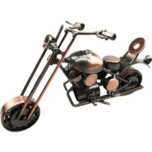 El Yapımı Motosiklet Figürler Modeli Retro Vintage Ev-Ofis Dekoratif Metal Süs Büyük Boy