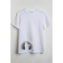 Merch&ice Korsan Gemisi Baskılı Unisex T-Shirt Beyaz