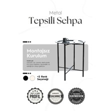 He Dizayn Aksesuar Katlanır Tepsili Sehpa Çıkarılabilir Tepsili Modern Koltuk Yanı Orta Sehpa Piknik Sehpa Kolçak Sehpa