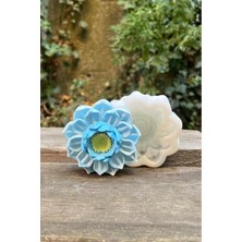 Beyaz Lotus Çiçek Silikon Mum Kalıbı, 3'lü Set, Ev Dekoru ve El Yapımı Projeler Için.