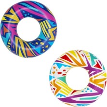 Bestway Renkli Desenli Simit, 107 Cm, Deniz Malzemeleri, Eğlenceli ve Şık Tasarım