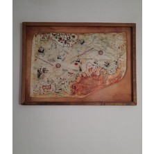 Piri Reis Dünya Haritası - Ahşap Çerçeveli Tablo