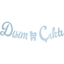 Ilk Diş Mavi Kaligrafi Banner | Bebek Diş Partisi Süsü | Doğum Günü Dekoru